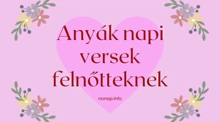 anyák napi versek felnőtteknek