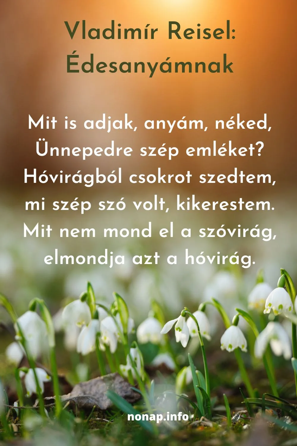 rövid anyák napi vers hóvirág